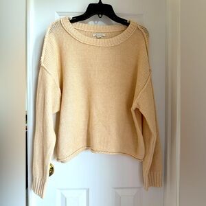 American Eagle Outfitters Beige Women's Crew Neck Sweater